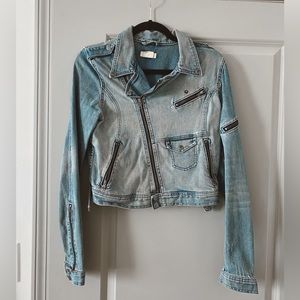 Distressed Denim Jacket - Size M - H&M